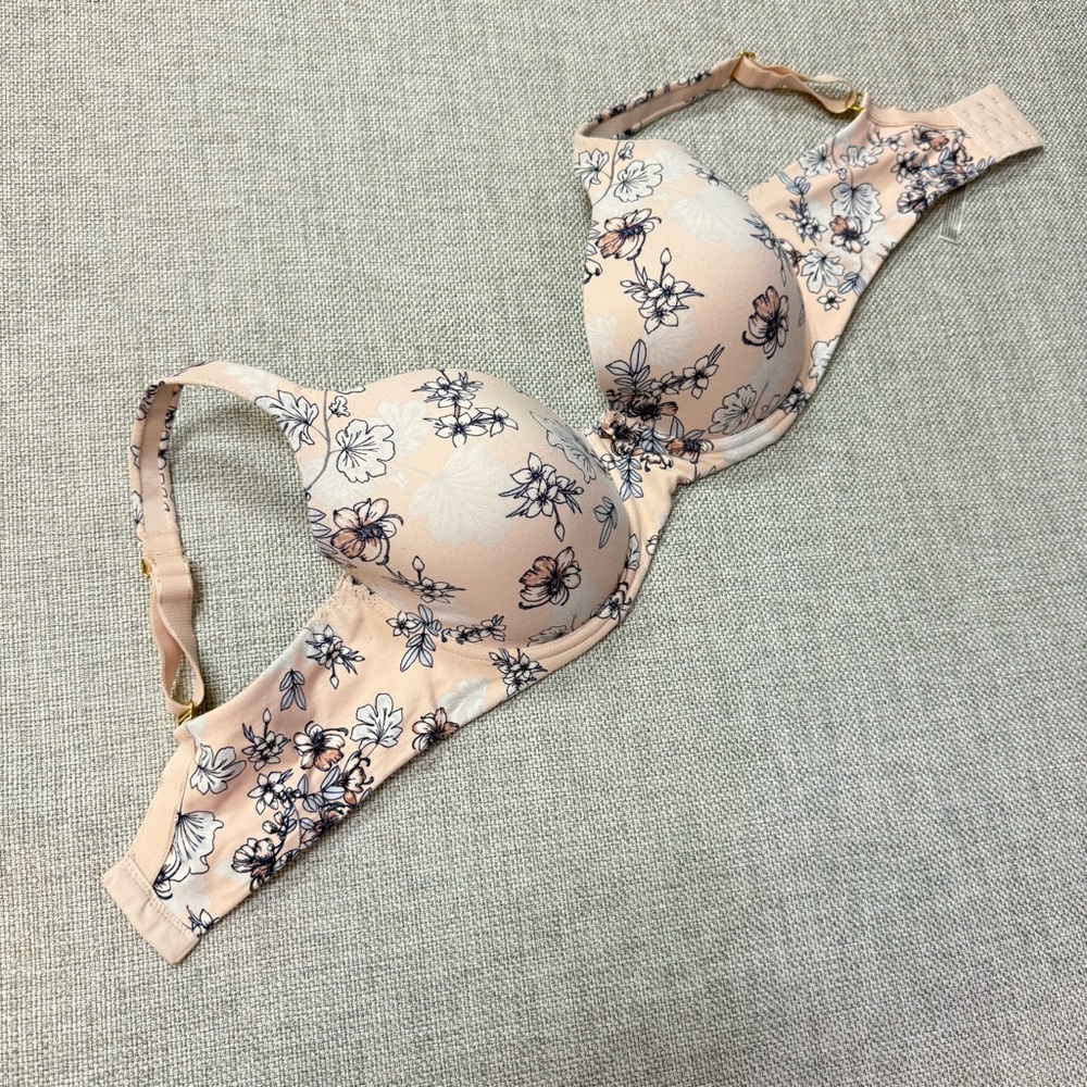 Soma Embraceable Full Coverage Bra 36DDD - Light Pink Floral Underwire